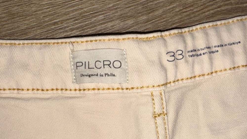 Pilcro Wide Leg Pants Size 33 Cream Beige Denim
